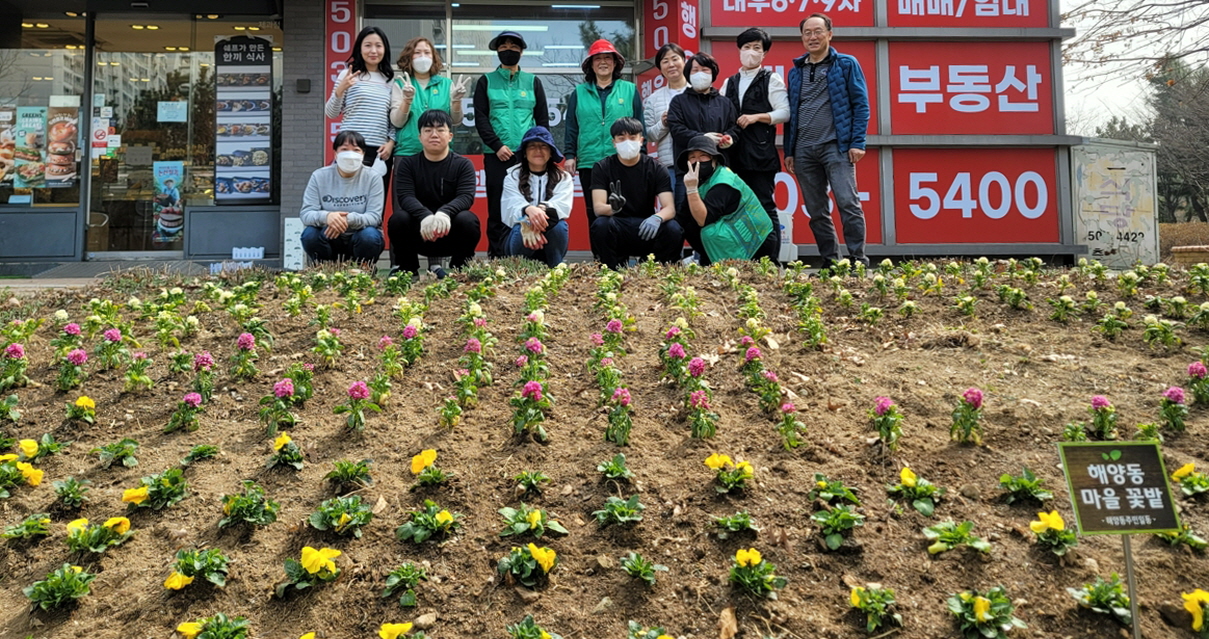 안산시 해양동, 봄맞이 꽃 식재