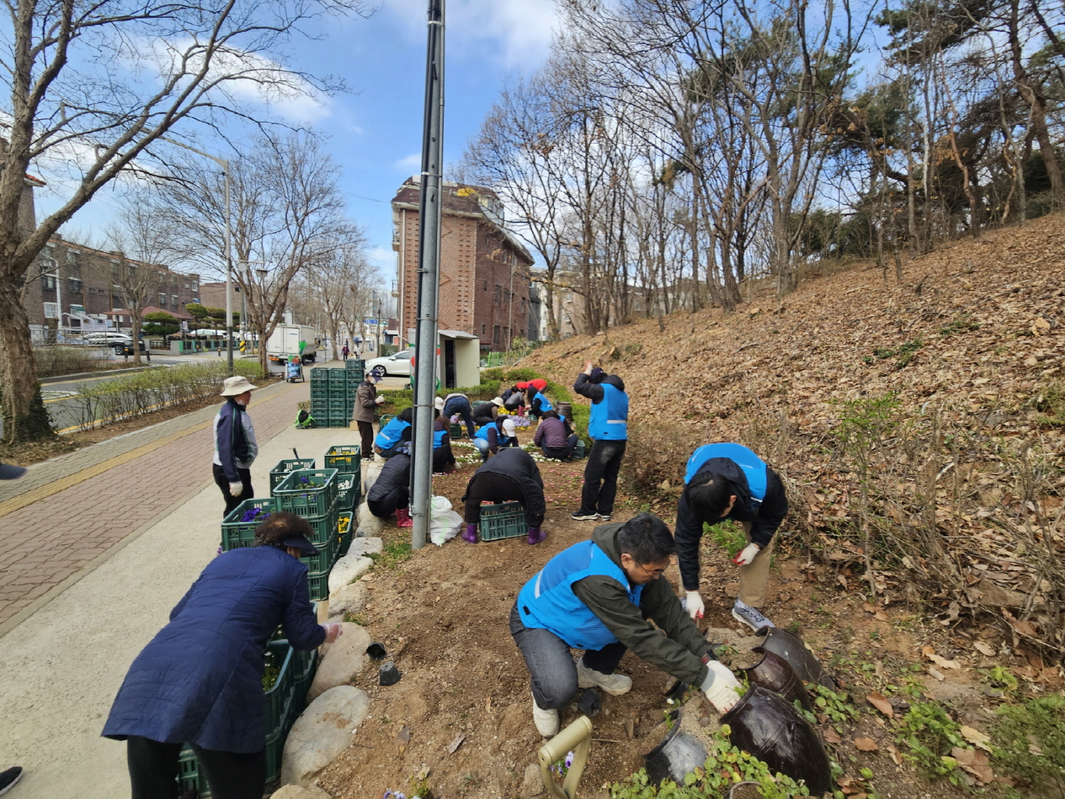 안산시 고잔동, 새봄맞이 봄꽃 식재 및 대청소