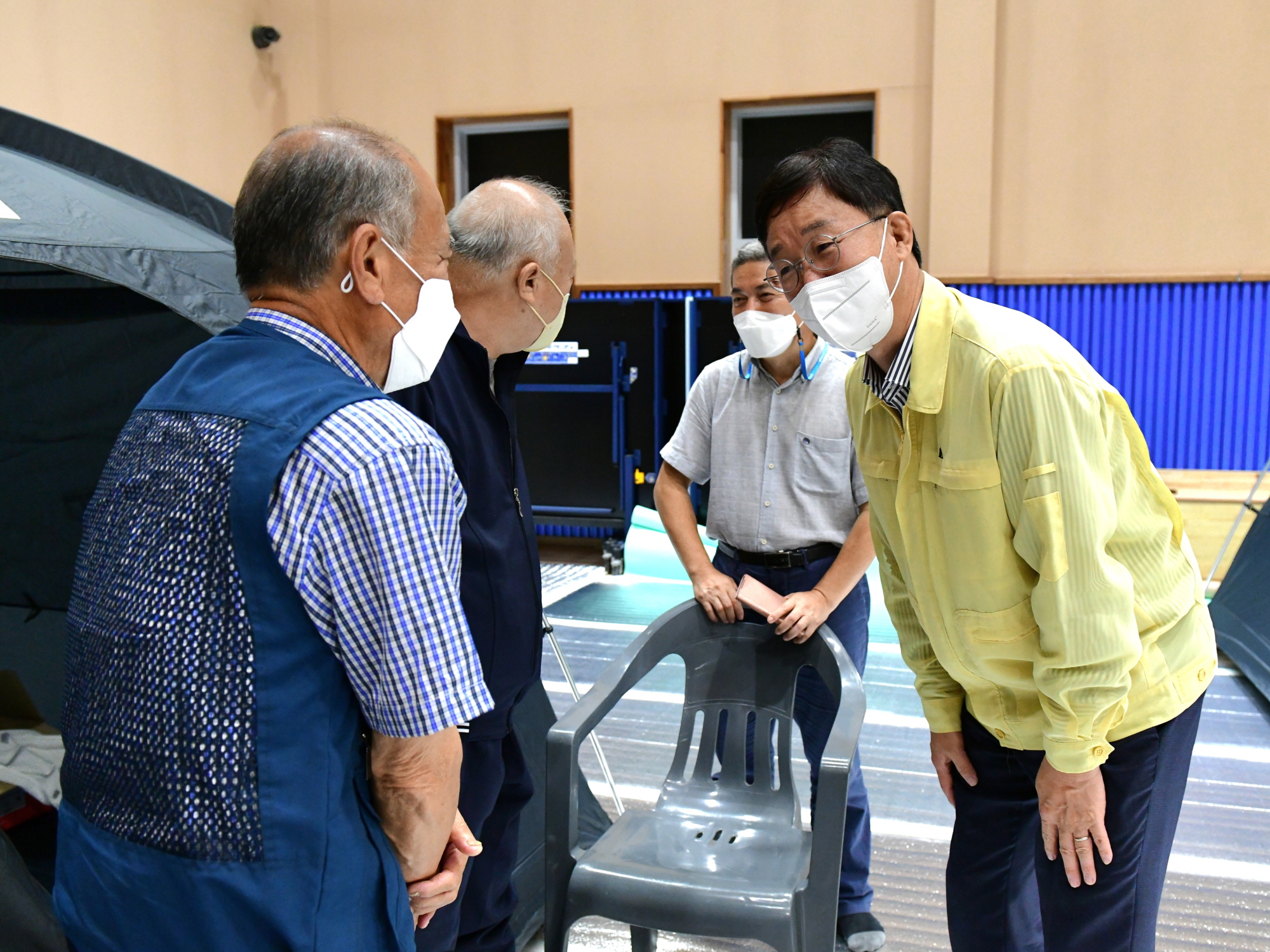 이민근 안산시장, 반월동 이재민 대피소 찾아 이재민 위로