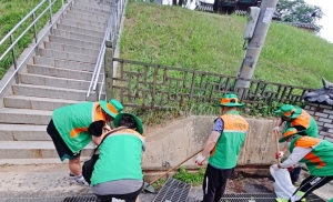 안산시 일동 지역자율방재단, 여름철 침수대비 빗물받이 정비